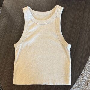 Aerie Off-White Ribbed Tank Top‎